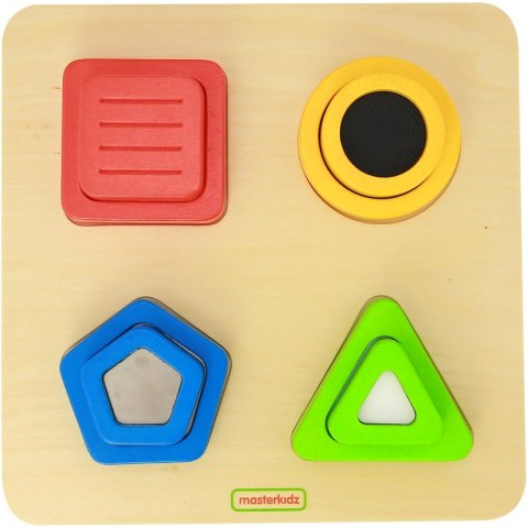 Drewniany Sorter Kształtów Materiałów Faktury Powierzchni Masterkidz Masterkidz Drewniany Sorter Kształtów Materiałów Faktury Powierzchni Masterkidz Masterkidz