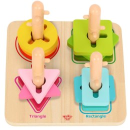 TOOKY TOY Drewniany Sorter Kolory Kształty Edukacyjna Układanka Zręcznościowa Tooky Toy