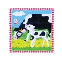 Układanka Drewniana Puzzle Viga Toys 6 Klocków 6 Obrazków Farma Viga Toys