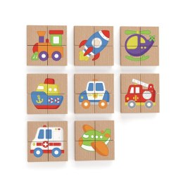 Układanka drewniana puzzle magnetyczne - pojazdy - Viga Toys Viga Toys