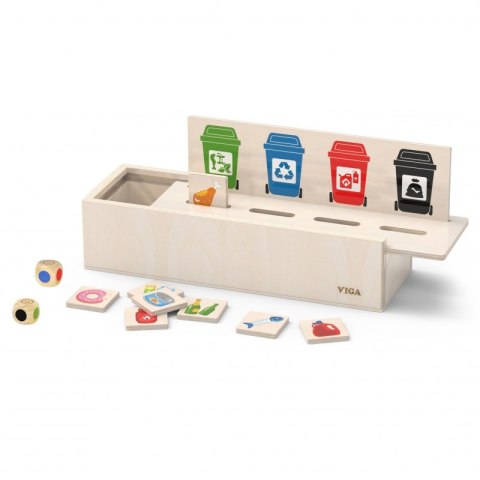 VIGA Układanka Gra edukacyjna drewniana do nauki sortowania śmieci Viga Toys VIGA Układanka Gra edukacyjna drewniana do nauki sortowania śmieci Viga Toys