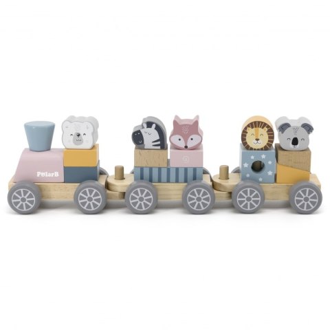 Viga Drewniana Kolejka z wagonikami i zwierzątkami do ciągnięcia PolarB Viga Toys Viga Drewniana Kolejka z wagonikami i zwierzątkami do ciągnięcia PolarB Viga Toys