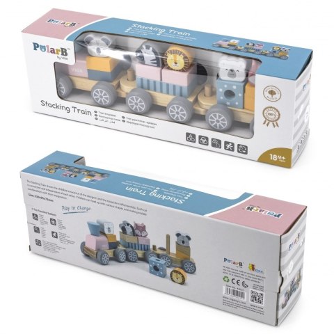 Viga Drewniana Kolejka z wagonikami i zwierzątkami do ciągnięcia PolarB Viga Toys Viga Drewniana Kolejka z wagonikami i zwierzątkami do ciągnięcia PolarB Viga Toys