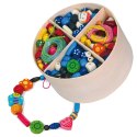 Viga Zestaw Drewniane Koraliki do nawlekania 608 Elementów Pudełko Viga Toys