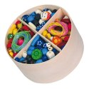 Viga Zestaw Drewniane Koraliki do nawlekania 608 Elementów Pudełko Viga Toys