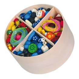 Viga Zestaw Drewniane Koraliki do nawlekania 608 Elementów Pudełko Viga Toys