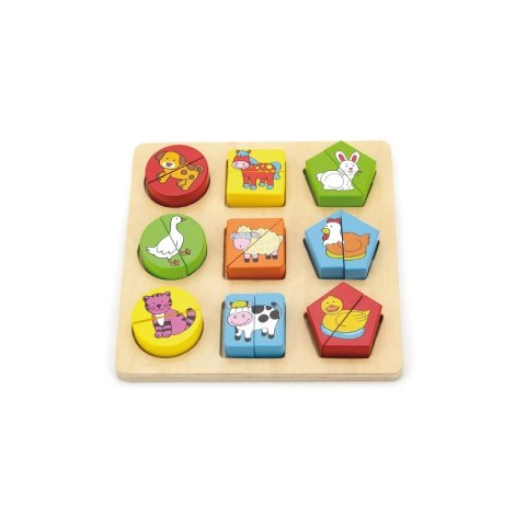 Puzzle Edukacyjne Drewniane Viga Zwierzęta Viga Toys