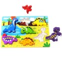 TOOKY TOY Grube Puzzle Dinozaury Dopasuj Kształty Tooky Toy