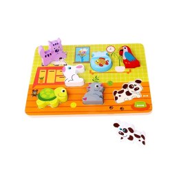 TOOKY TOY Grube Puzzle Zwierzęta Domowe Dopasuj Kształty Tooky Toy