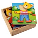 Viga Drewniane Puzzle Układanka Edukacyjna Ubierz Misia Chłopca Viga Toys