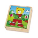 Viga Drewniane Puzzle Układanka Edukacyjna Ubierz Misia Chłopca Viga Toys