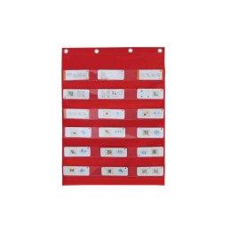 Materiałowy Arkusz Do Wieszania Z Kieszonkami Na Fiszki I Obrazki Masterkidz Czerwony Masterkidz