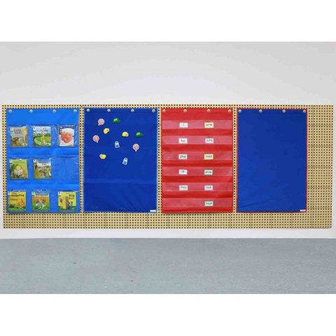 Materiałowy Arkusz Do Wieszania Z Kieszonkami Na Fiszki I Obrazki Masterkidz Czerwony Masterkidz