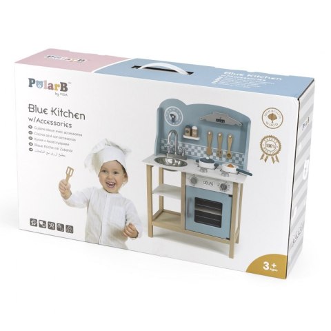 VIGA PolarB Kuchnia z Akcesoriami Silver - Blue Viga Toys VIGA PolarB Kuchnia z Akcesoriami Silver - Blue Viga Toys