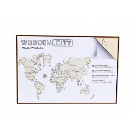 Drewniane puzzle 3d wooden.city - mapa świata l Wooden City Drewniane puzzle 3d wooden.city - mapa świata l Wooden City