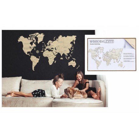 Drewniane puzzle 3d wooden.city - mapa świata xl Wooden City