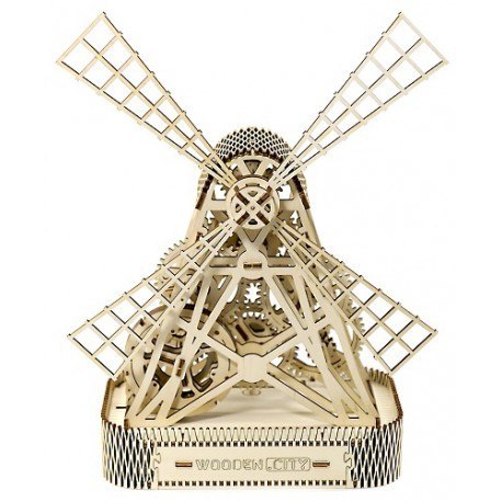 Drewniane puzzle mechaniczne 3d wooden.city - wiatrak Wooden City Drewniane puzzle mechaniczne 3d wooden.city - wiatrak Wooden City