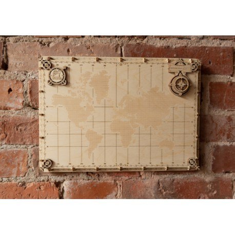 Drewniane puzzle 3d wooden.city - ekspedycyjna mapa świata - kropki Wooden City Drewniane puzzle 3d wooden.city - ekspedycyjna mapa świata - kropki Wooden City
