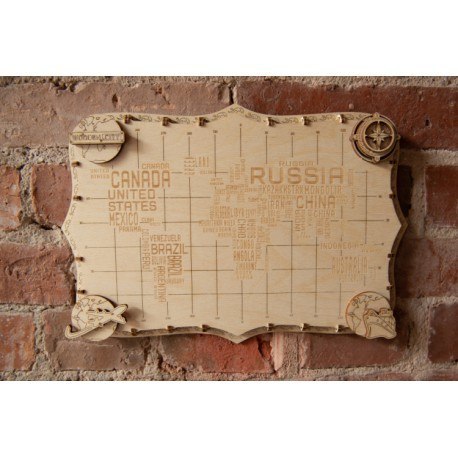 Drewniane puzzle 3d wooden.city - ekspedycyjna mapa świata - napisy Wooden City Drewniane puzzle 3d wooden.city - ekspedycyjna mapa świata - napisy Wooden City