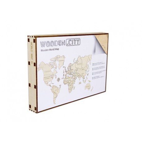 Drewniane puzzle 3d wooden.city - mapa świata xl coral Wooden City Drewniane puzzle 3d wooden.city - mapa świata xl coral Wooden City