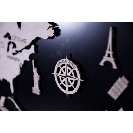 Drewniane puzzle 3d wooden.city - mapa świata xl dark oak Wooden City Drewniane puzzle 3d wooden.city - mapa świata xl dark oak Wooden City