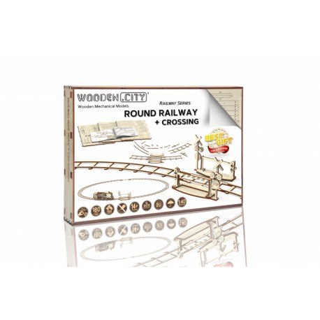 Drewniane puzzle mechaniczne 3d wooden.city - okrągłe tory + Wooden City Drewniane puzzle mechaniczne 3d wooden.city - okrągłe tory + Wooden City