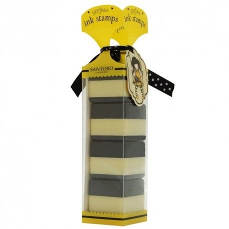 Gorjuss zestaw stempli z tuszem - ruby (yellow) Santoro London