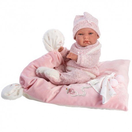 Hiszpańska lalka bobas dziewczynka nica z poduszką - 40cm Llorens Hiszpańska lalka bobas dziewczynka nica z poduszką - 40cm Llorens