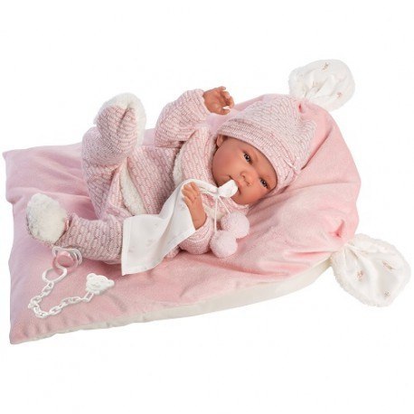 Hiszpańska lalka bobas dziewczynka nica z poduszką - 40cm Llorens Hiszpańska lalka bobas dziewczynka nica z poduszką - 40cm Llorens