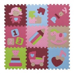 Piankowe puzzle podłogowe świat zabawek różowy - 51 elementów Baby Great