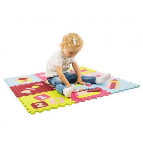 Piankowe puzzle podłogowe świat zabawek różowy - 51 elementów Baby Great Piankowe puzzle podłogowe świat zabawek różowy - 51 elementów Baby Great
