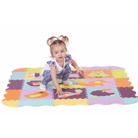 Piankowe puzzle podłogowe wesołe zoo z obrzeżem - 77 elementów Baby Great Piankowe puzzle podłogowe wesołe zoo z obrzeżem - 77 elementów Baby Great