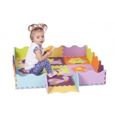 Piankowe puzzle podłogowe wesołe zoo z obrzeżem - 77 elementów Baby Great Piankowe puzzle podłogowe wesołe zoo z obrzeżem - 77 elementów Baby Great