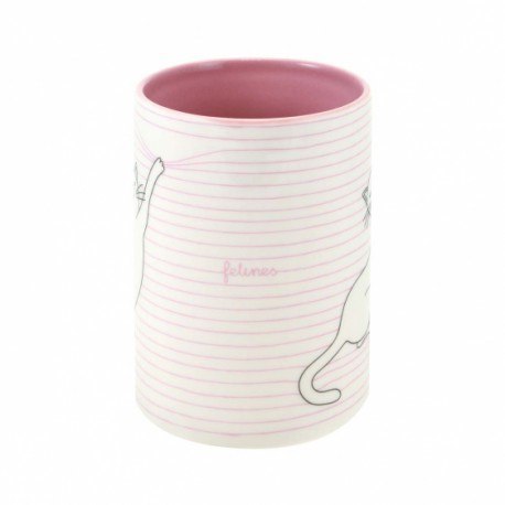 Kubek - felines - koty - asking fur trouble (pink) Santoro London Kubek - felines - koty - asking fur trouble (pink) Santoro London
