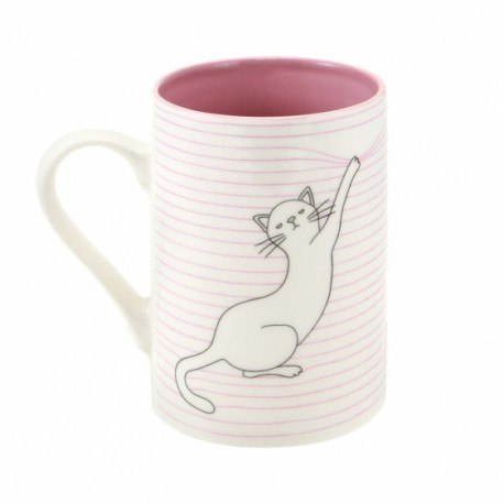 Kubek - felines - koty - asking fur trouble (pink) Santoro London Kubek - felines - koty - asking fur trouble (pink) Santoro London