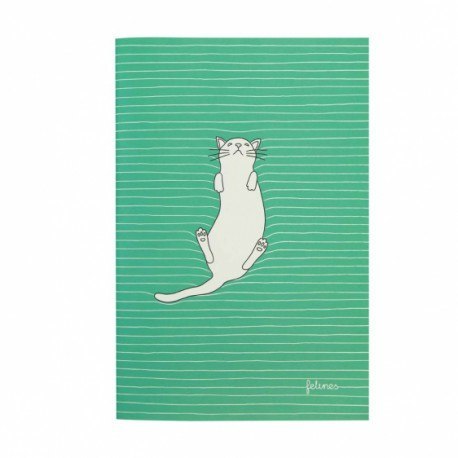 Średni zeszyt - koty - feline fine (bold green) Santoro London