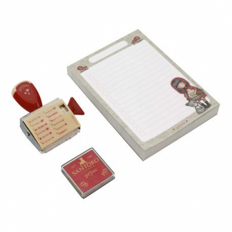 Zestaw, notes i stemple - gorjuss - little red riding hood Santoro London Zestaw, notes i stemple - gorjuss - little red riding hood Santoro London