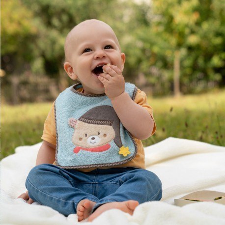 Babyfehn, bruno, śliniak frotte na rzep, miś bruno FEHN Babyfehn, bruno, śliniak frotte na rzep, miś bruno FEHN