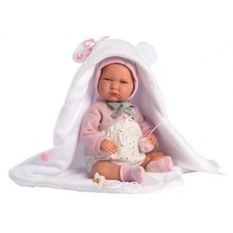 Hiszpańska lalka bobas dziewczynka mimi 42cm miś - płacząca Llorens Hiszpańska lalka bobas dziewczynka mimi 42cm miś - płacząca Llorens