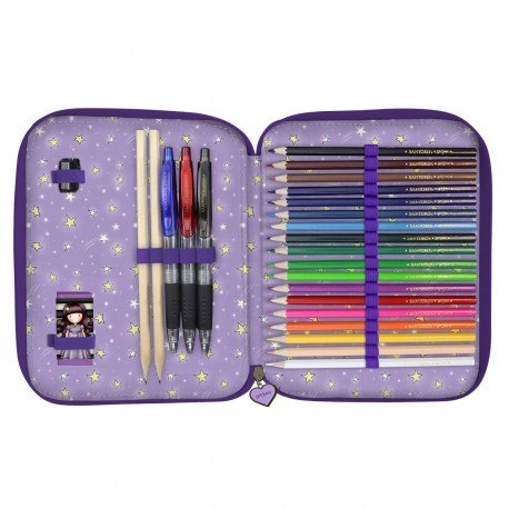 Podwójny piórnik z wyposażeniem - gorjuss sparkle & bloom - catch Santoro London Podwójny piórnik z wyposażeniem - gorjuss sparkle & bloom - catch Santoro London