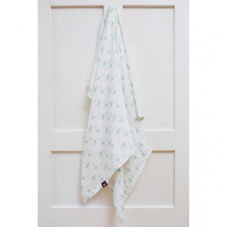 Pieluszka bambusowa z jonami srebra (listki miętowe) PULP BAMBOO