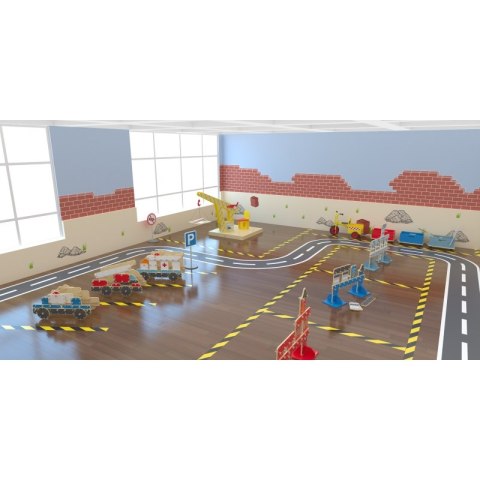 CLASSIC WORLD Ogromne Klocki Konstrukcyjne Drewniane Zestaw Pojazdy Karetka Classic World