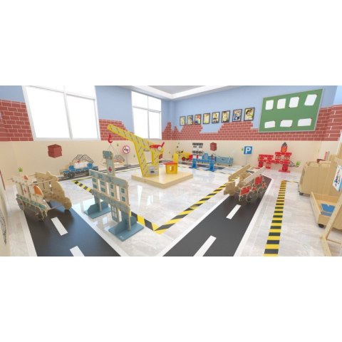 CLASSIC WORLD Ogromne Klocki Konstrukcyjne Drewniane Zestaw Pojazdy Karetka Classic World