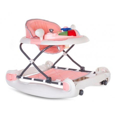 Chodzik kołyska z kierownicą - różowo szary Sun BABY Chodzik kołyska z kierownicą - różowo szary Sun BABY