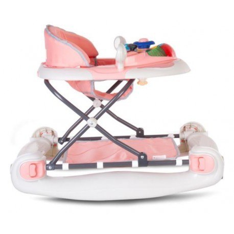 Chodzik kołyska z kierownicą - różowo szary Sun BABY Chodzik kołyska z kierownicą - różowo szary Sun BABY