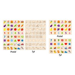 VIGA Drewniany Edukacyjny Sorter Gra Zwierzątka Owoce Warzywa Viga Toys