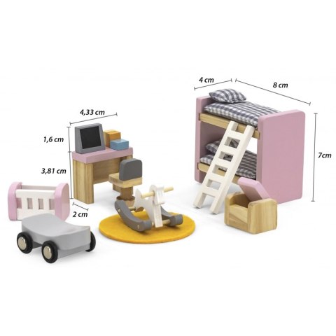 VIGA PolarB Zestaw Mebelków do Domku dla Lalek Pokój Dziecięcy Viga Toys VIGA PolarB Zestaw Mebelków do Domku dla Lalek Pokój Dziecięcy Viga Toys