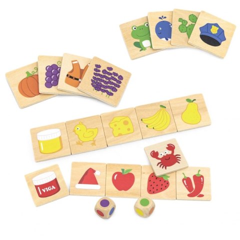 VIGA Gra Edukacyjna Drewniana Układanka Sortuj Dopasuj Kolory i Kształty 38 el. Viga Toys