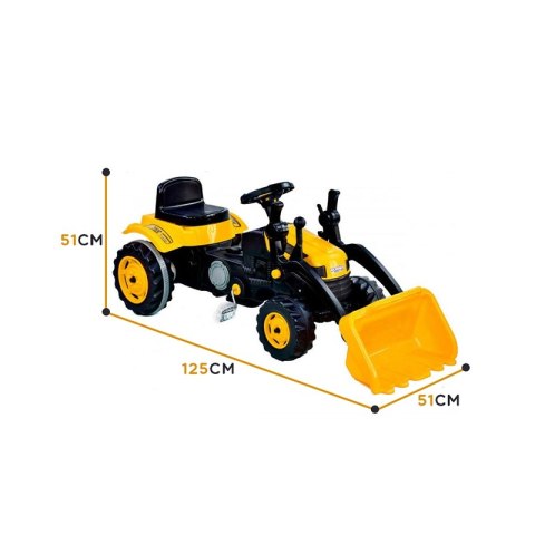 WOOPIE Ogromny Traktor Na Pedały Spychacz Żółty Woopie WOOPIE Ogromny Traktor Na Pedały Spychacz Żółty Woopie