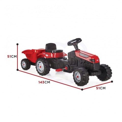 WOOPIE Traktor MAXI na pedały z przyczepą Czerwony Woopie WOOPIE Traktor MAXI na pedały z przyczepą Czerwony Woopie